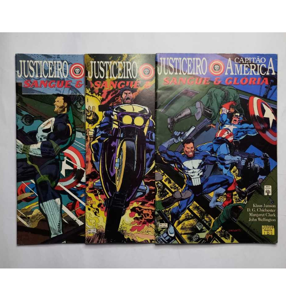 Justiceiro & Capitao America Sangue e Gloria 1 2 3 Completo Editora ...