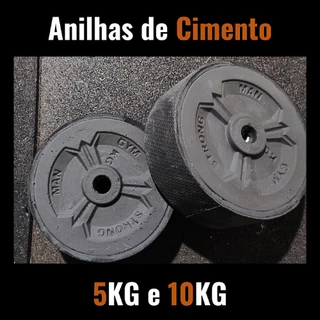 2 anilhas de Cimento Emborrachado + 1 barra reta PRETA de 1M + 2 Presilhas
