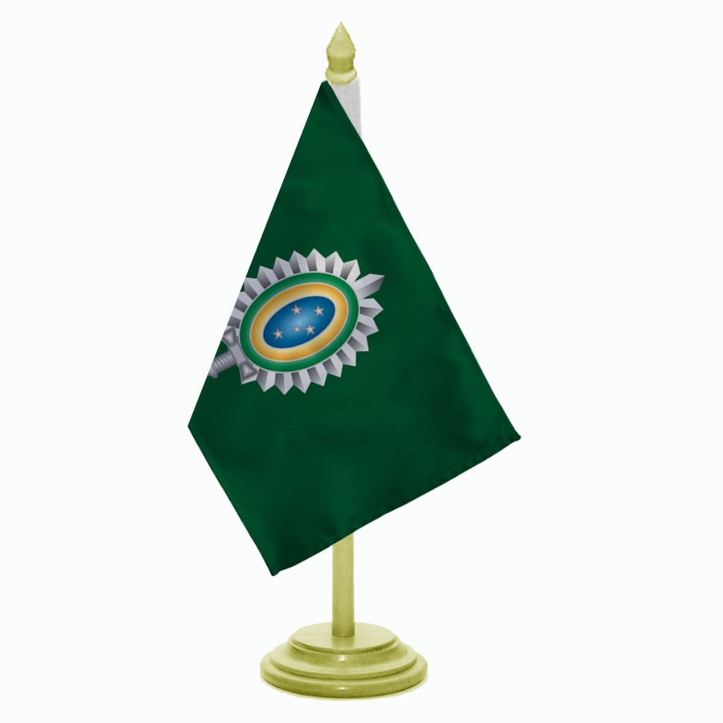 Bandeira de Mesa Exército Brasileiro Madeira de Reflorestamento