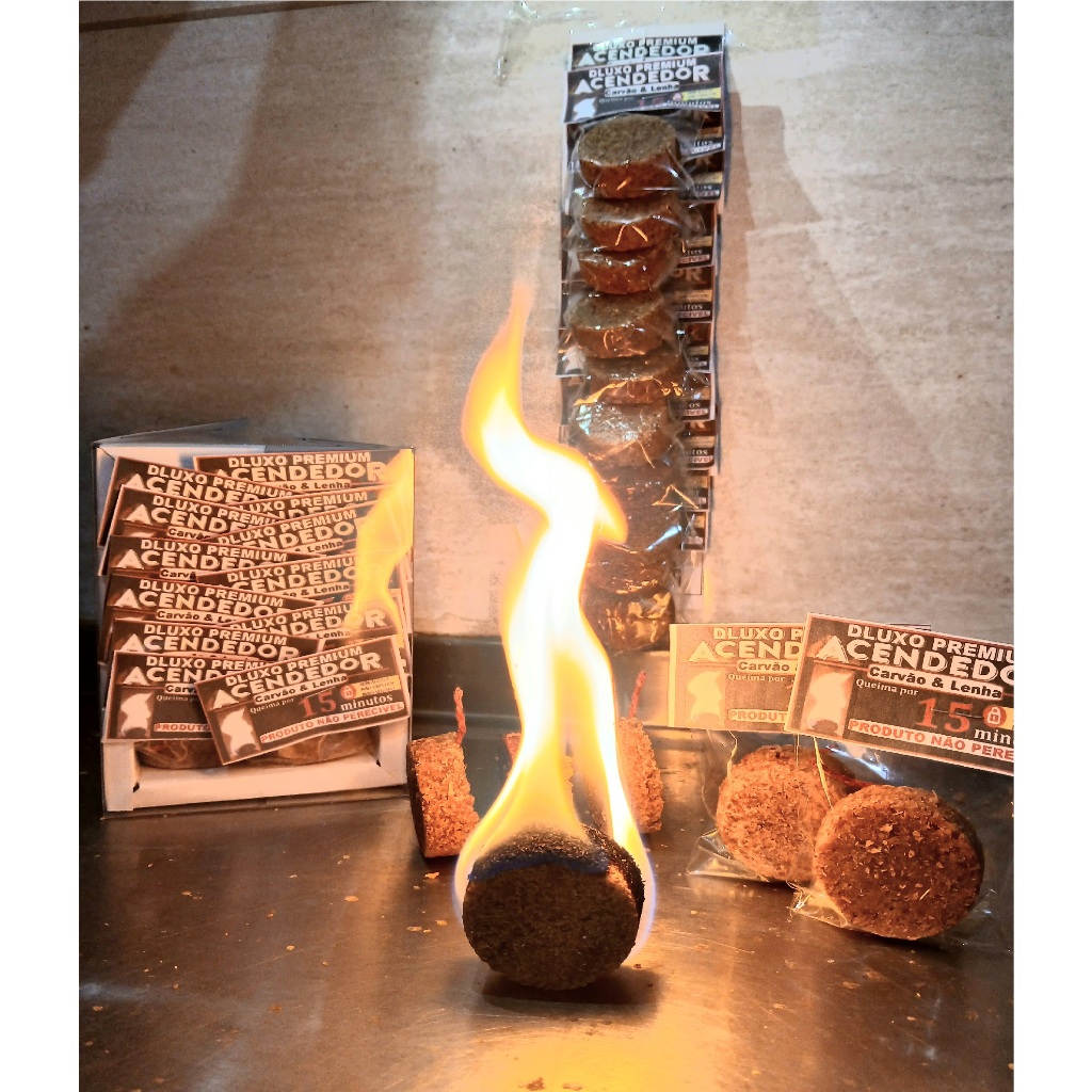 acendedor premium para carvão e lenha use em churrasqueira lareira forno fogão a lenha fogueira