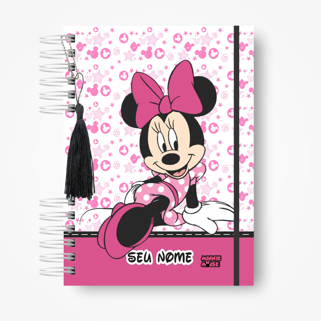 Caderno Personalizado Minnie A5 ou A4 capa com seu nome 160 FLS / 360 ...
