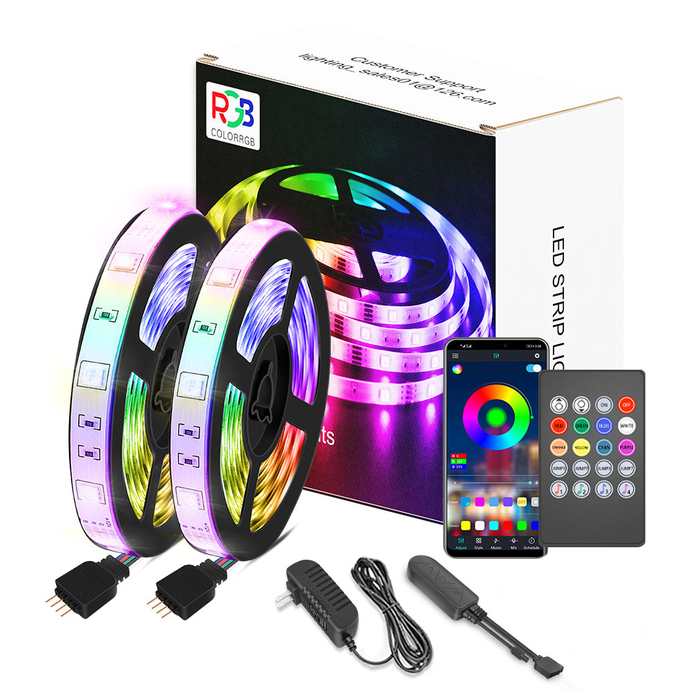 App e controle Remoto de Inteligente Fitas LED Sincronização de Bluetooth Música Luz 5050RGB 5/15/20m