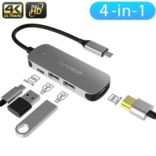4 em 1 Hub Tipo C para HDMI USB 3,0 Conversor 4K / Adaptador Shell Alumínio