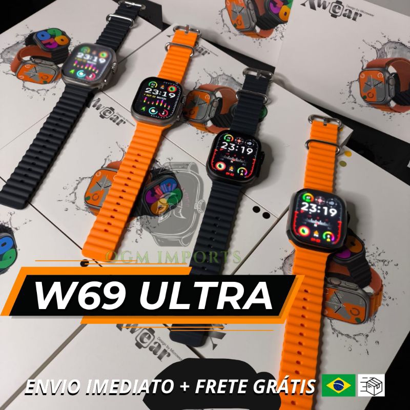 Relógio Smartwatch W69 Ultra + Capa Protetora | Envio Imediato | Shopee ...