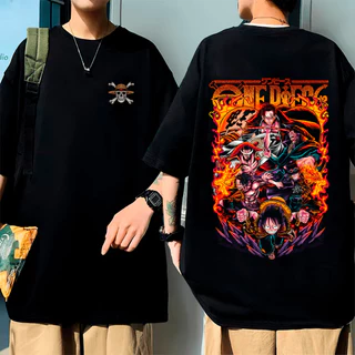 Camiseta Oversized Camisa Anime One Piece Luffy Mangá Vários Personagens Novidade Unisex