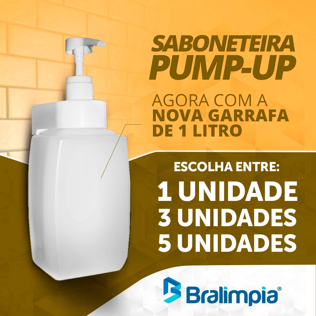 Saboneteira PUMP UP Capacidade 1 Litro BRALIMPIA ESCOLHA A