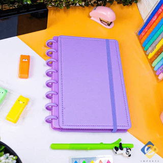 Caderno de Discos Capa Dura Super Luxo Caderneta De Disco Diário Feminino Neon Planner 80 folhas Escolar