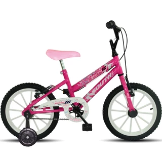 Bicicleta infantil Aro 16 South Nininha Meninas com rodinha - Rosa
