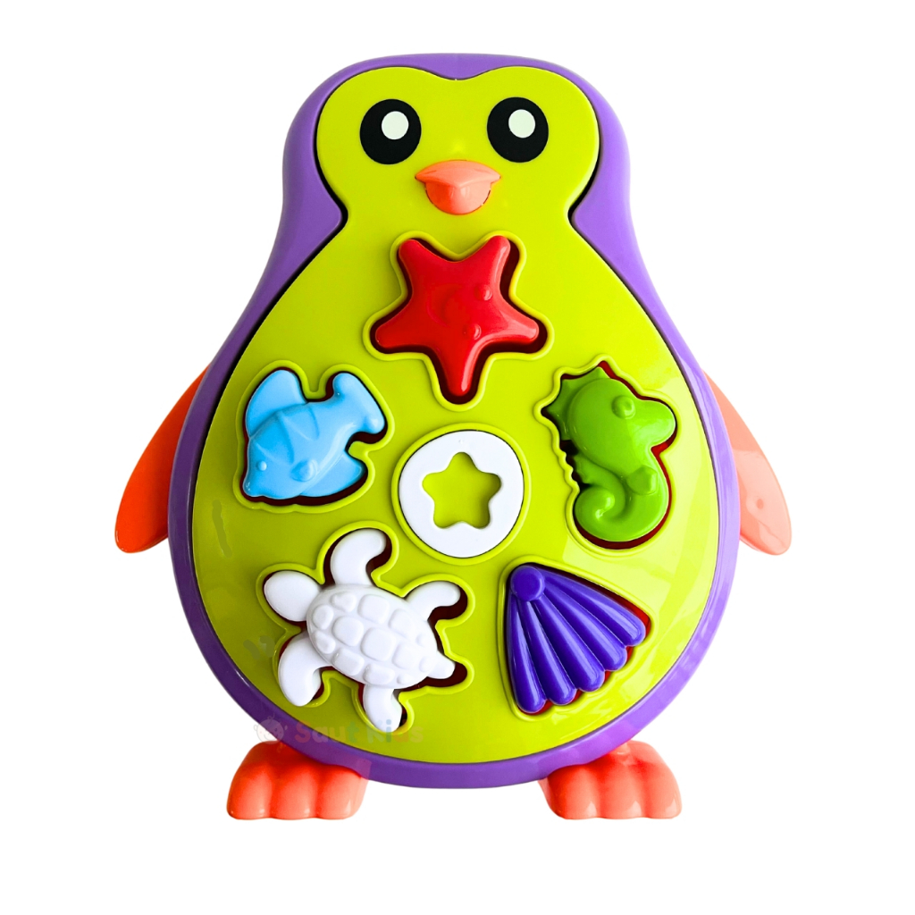 Brinquedo Infantil Didático Com Blocos De Encaixar Pinguim Educativo Bebês +12 Meses Brinquedos Com 7 Peças Grandes Para Crianças Bebes +1 Ano Menino Menina Frosty Presente Divertido Colorido