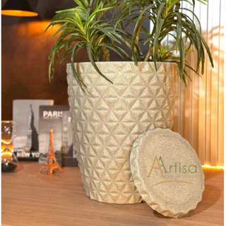 Vaso para planta polietileno redondo diamante para plantas M