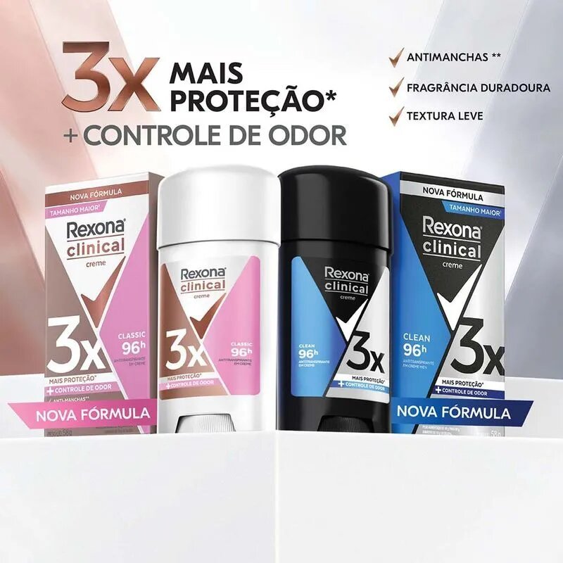 Rexona Clinical Antitranspirante Creme Classic 58g | Shopee Brasil