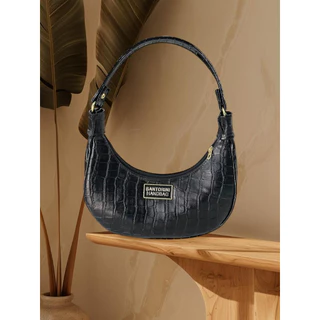 Bolsa de ombro feminina, Bolsa baguete em croco com fecho em ziper forrada por dentro !