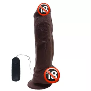 Penis De Borracha Gigante Preto 24cm x 6,0cm Kong Com Escroto Ventosa E Vibrador
