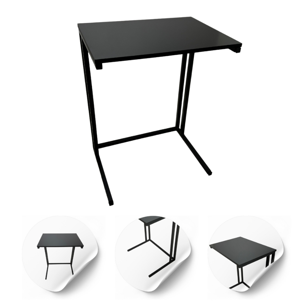Mesinha Multiuso Preta Lateral Suporte Para Notebook Leitura Apoio Sofá Reforçada Premium Luxo