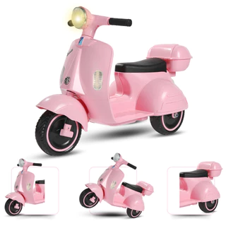 Moto Elétrica Infantil Avespa Scooter Rosa Vermelha 6V Até 30Kg UniToys