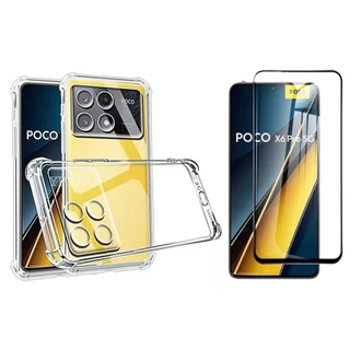 Capa Capinha + 2x Películas de Vidro 3D para Xiaomi Poco X6 X6 Pro