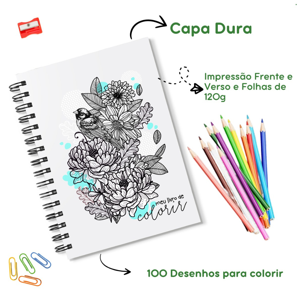 caderno de desenho para colorir