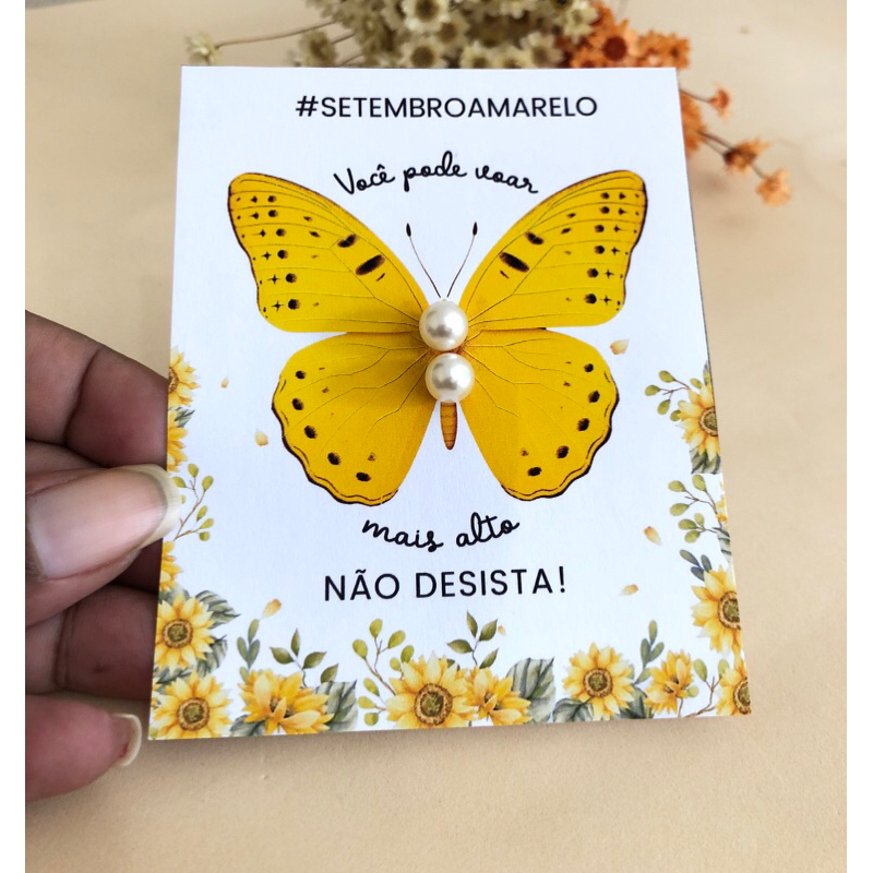 10 Cards com brincos Setembro Amarelo, mimos Setembro Amarelo ...