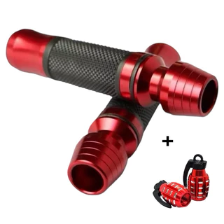 Manopla Punho Guidão + Tampa Bico Pneu Moto Esportiva Alumínio Modelo Universal - Par em Oferta na Shopee