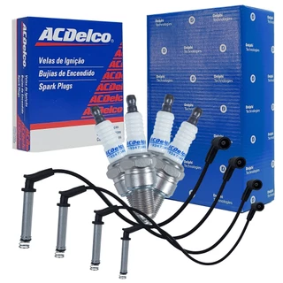 Kit Jogo Velas Ignicao + Cabo De Vela Corsa Montana 1.4 Flex
