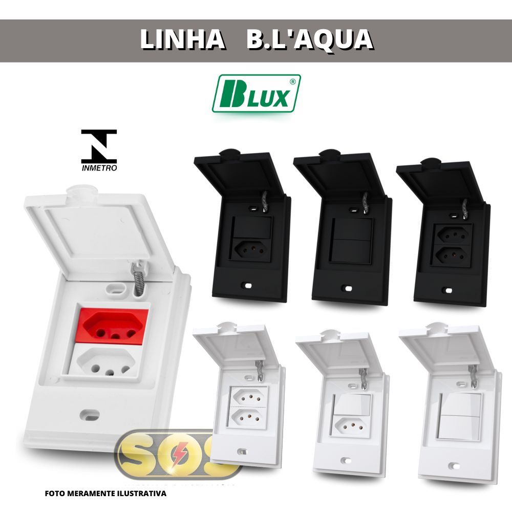 CONJUNTO TAMPA COM TOMADAS 10A 20A OU INTERRUPTOR PARA REA EXTERNA B 