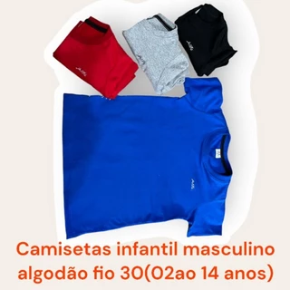 Camisetas infantil menino Algodao fio 30 premium confort,