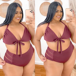 Biquíni Plus Size três tiras modelador
