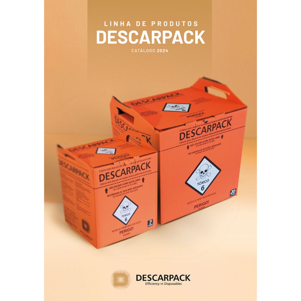 Coletor Perf. Cort. Residuos Químicos - 7L Laranja Descarpack