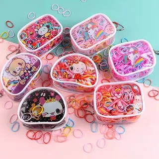 KIT 3 Bolsinhas Liga de Cabelo Para Menina Liguinha Elástico Rabicó Silicone Colorido / Varias Cores - WL em Oferta na Shopee