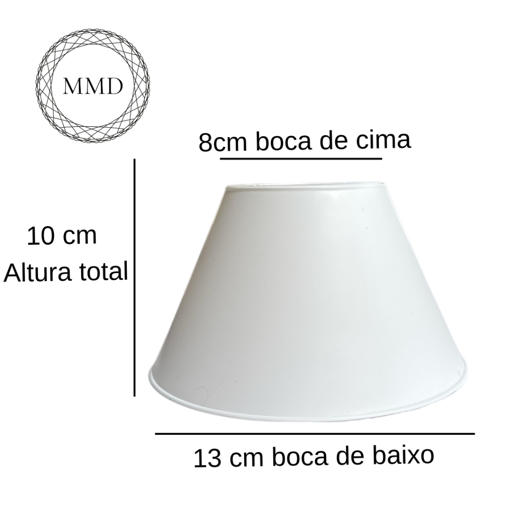 Cupula Para Abajur Luminaria Formato de Cone Branca Plastico | Shopee ...