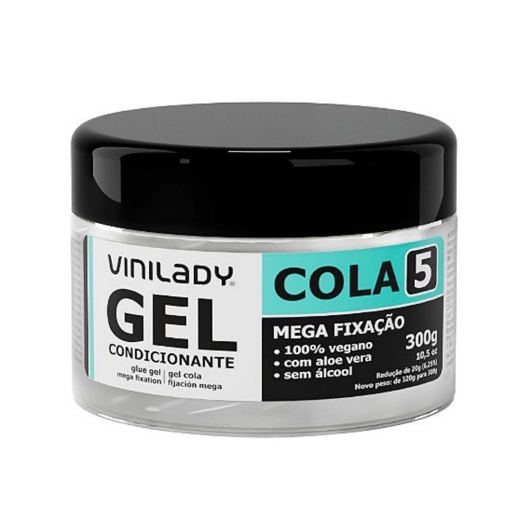 Gel De Cabelo Cola Masculino Mega Fixacao N5 sem alcool C Aloevera ...