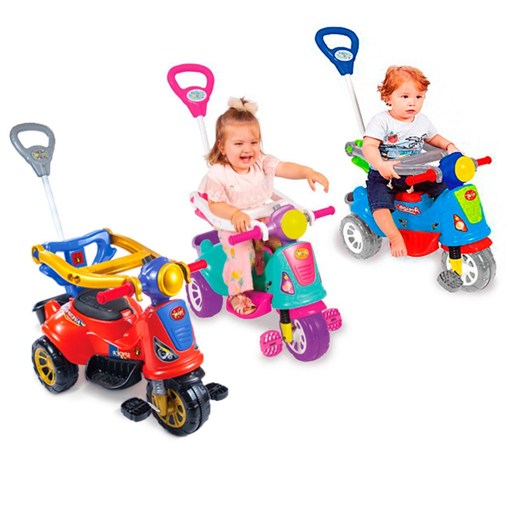 Triciclo Infantil Andador Totoka Avespa Para Bebê Criança 3 em 1 Menino ...