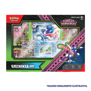 BOX POKÉMON KINGDRA OU GRENINJA EX FÁBULAS NEBULOSAS COPAG 8 PACOTES DE BOOSTER