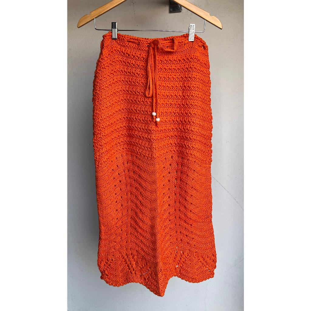 Saia Midi De Crochê Moda Feminina Verão