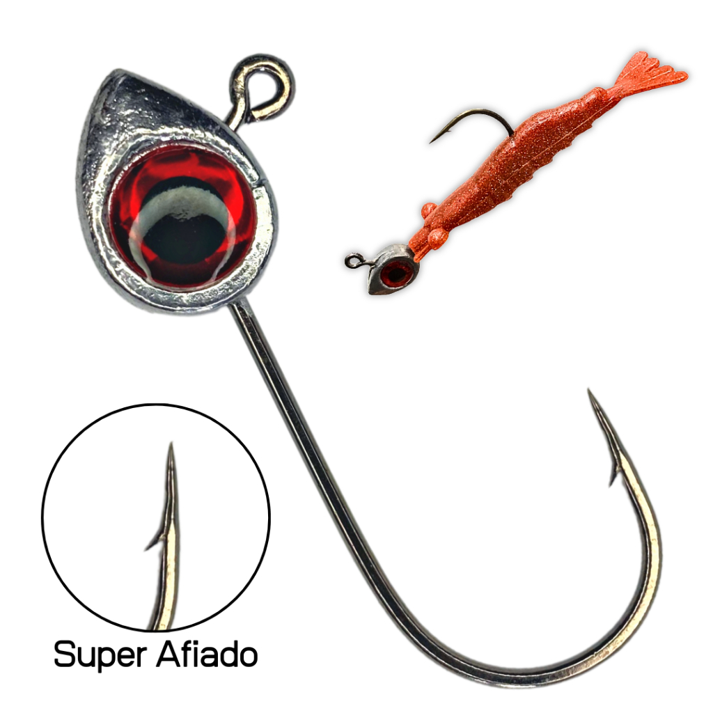 Kit Anzol Jig Head Lizard Olhinho Varios Pesos e Tamanhos Reforçado ...