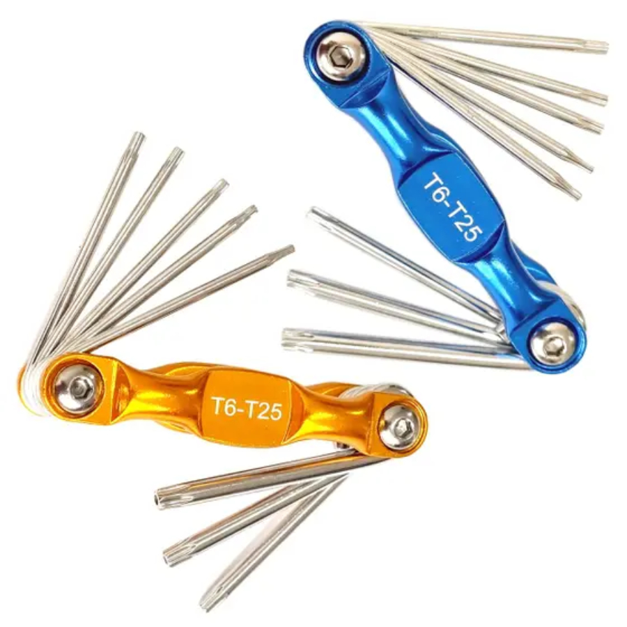 Jogo Chave Torx T6 A T25 Com Furo Guia Tipo Canivete