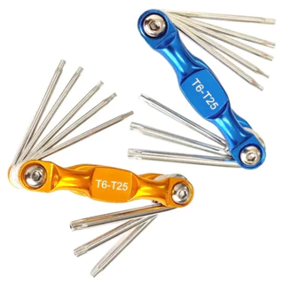 Jogo Chave Torx T6 A T25 Com Furo Guia Tipo Canivete