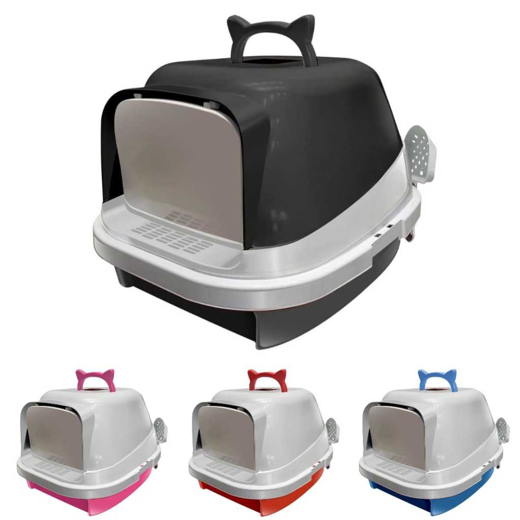 Caixa de Areia Banheiro Fechado Para Gato Toalete Higiênico Com Pá e Filtro Mec Pet