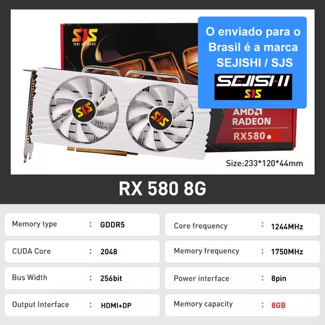 AMD RX 580 8GB 2048SP - ( PRONTA ENTREGA ) 🇧🇷