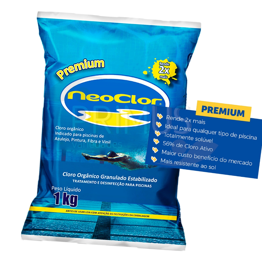Cloro Para Piscinas Neoclor Premium Alto Rendimento e Concentração ...