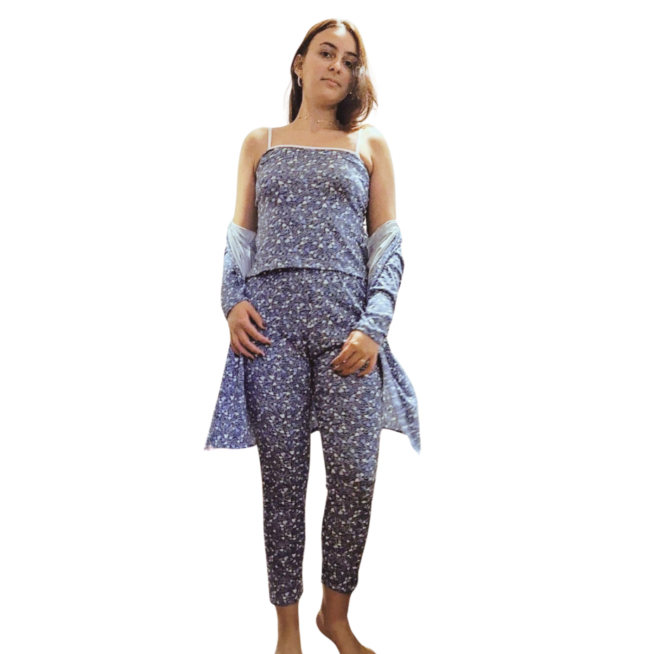 Conjunto Pijama Feminino com Robe Trio Dreamy Comfort: Elegância ...