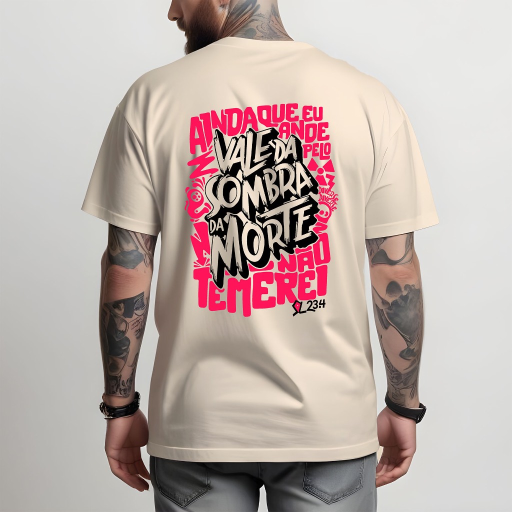 Camiseta T-Shirt Masculina NÃO TEMEREI Camisa Manfinity 100% Algodão Street Wear