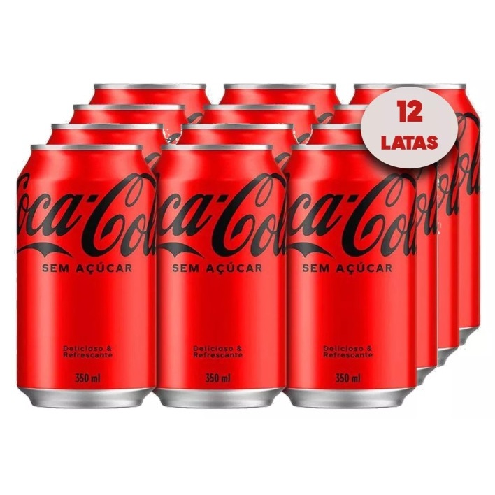 Refrigerante Coca Cola Sem Açucar Lata 350ml (12 Latas)