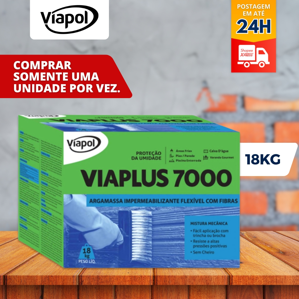 Revestimento Impermeabilizante Flexível Viaplus 7000 (Caixa 18 Kg ...