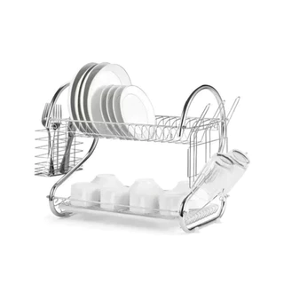 Escorredor De Louça Cromado Aço Inox 14 Pratos Moderno Luxo