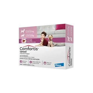 Comfortis Elanco 140 mg para Cães de 2,3 a 4 Kg e Gatos 1,4 a 2,8 Kg - 1 Comprimido
