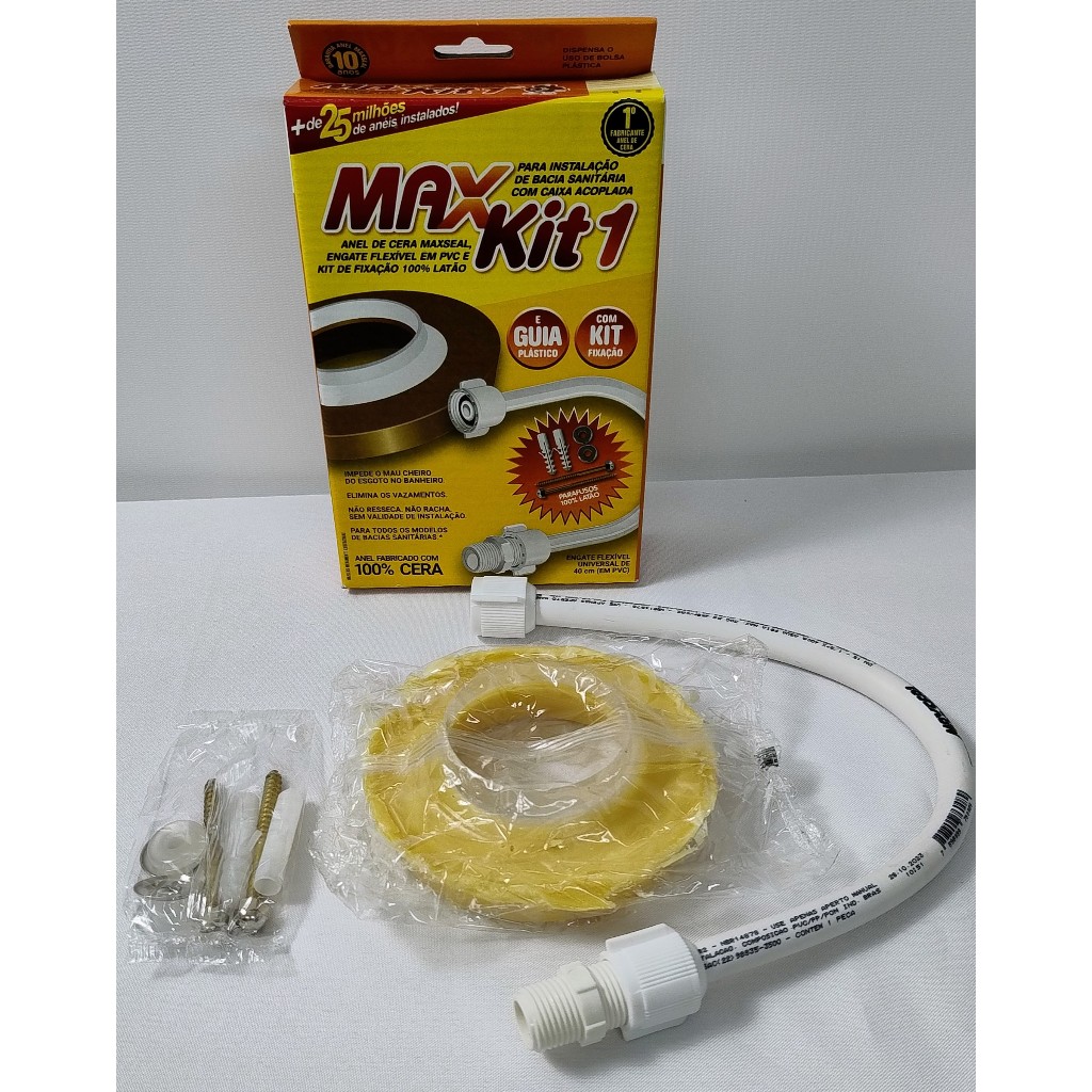 Kit Completo de Instalação de Bacia Sanitária com Caixa Acoplada MaxKit ...
