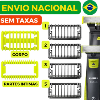 Kit Pentes 1mm 2mm 3mm 5mm CORPO INTIMO Para Barbeador Elétrico Philips Oneblade