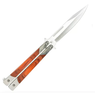 Canivete Butterfly Balisong Batangas Cabo de Madeira Afiado Borboleta