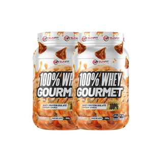 KIT 2 UNIDADES Whey 100% Iso Low Carb Pote 900g Gourmet - SUNFIT - SABORES GOURMET